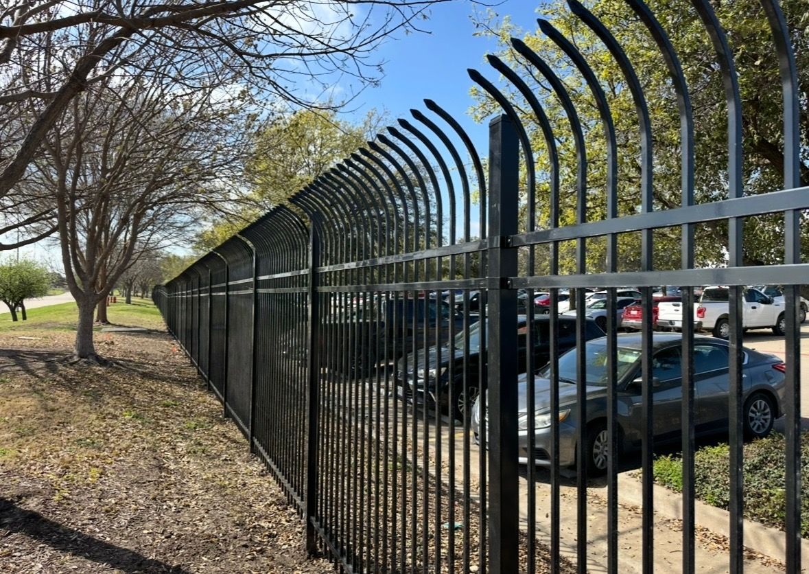 Ornamental aluminum fencing installed at a DFW commercial property