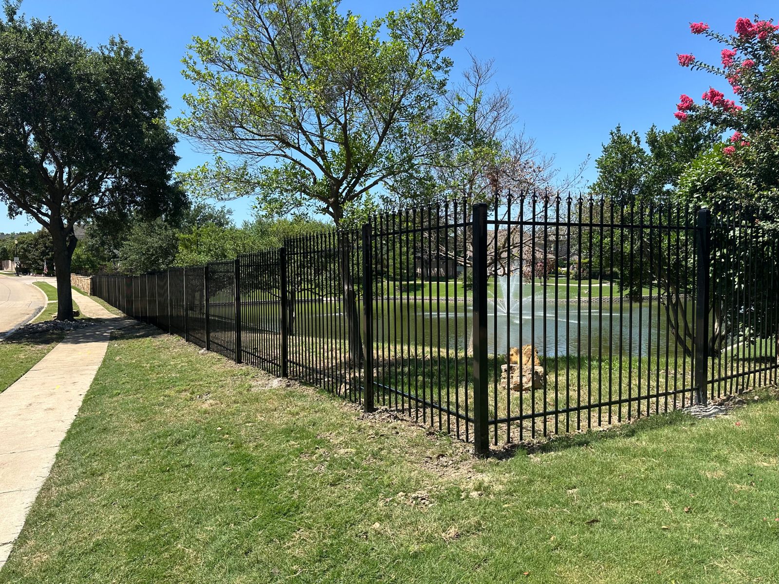 Custom driveway gate installed for a DFW home