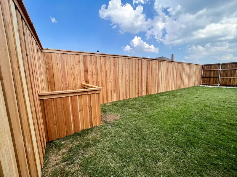 Custom-built cedar privacy fence installed in Fort Worth, TX